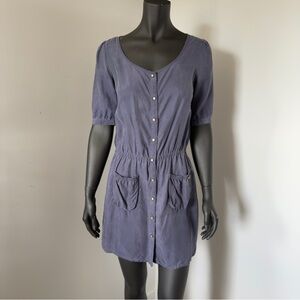 Maison Scotch Purple Button-Down Mini Dress Size 2